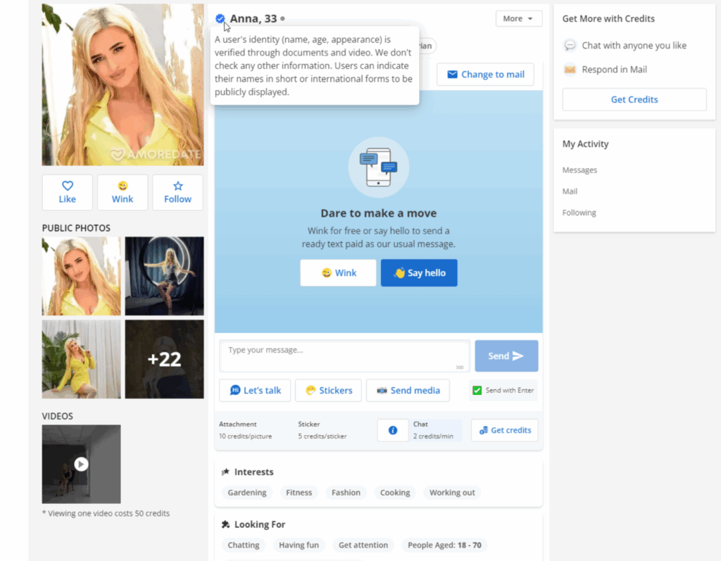 AmoreDate profile